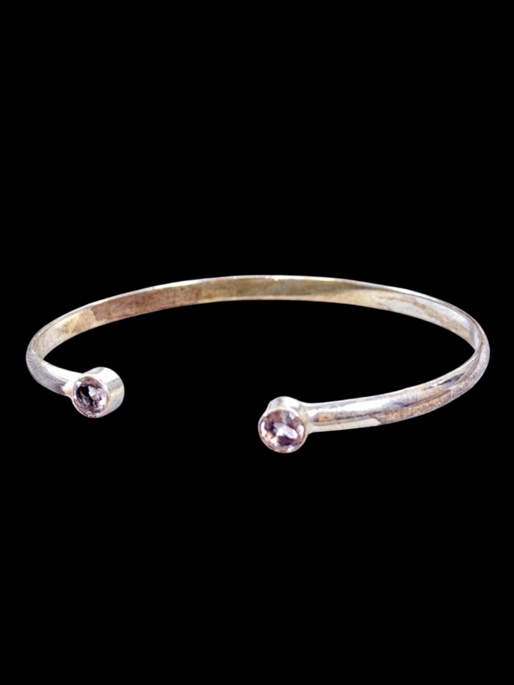 Deb Guyot Herkimer Diamond Cuff Bangle 925 Sterling Silver Fine Quartz Jewelry